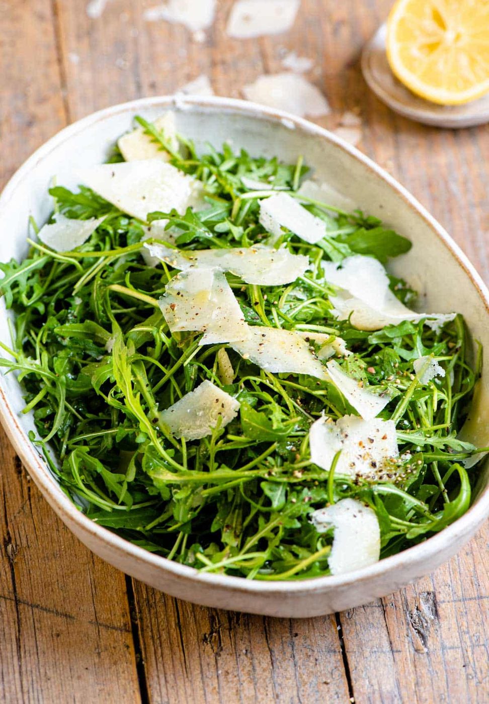 Arugula Salad and lemon and Parmesan