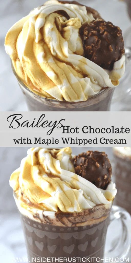 Baileys Hot Chocolate and Maple Whipped cream
