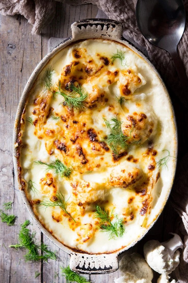 Baked Cauliflower Cheese And Fennel