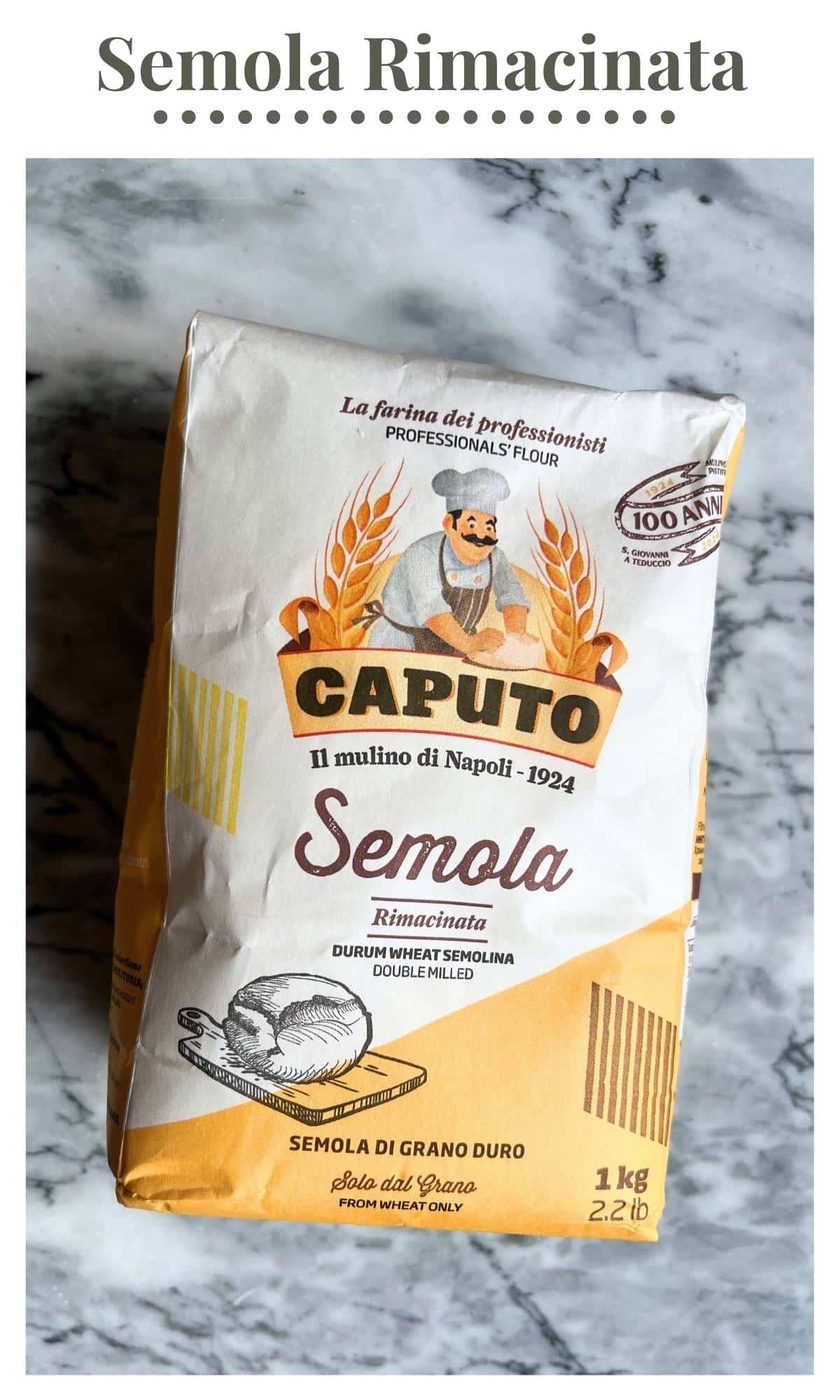 A close up of a bag of Caputo semola rimacinata