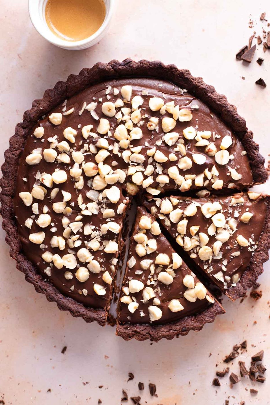 Rich Chocolate Tart, plus Hazelnuts