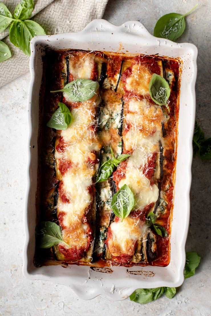 Eggplant Rollatini and Spinach and Ricotta