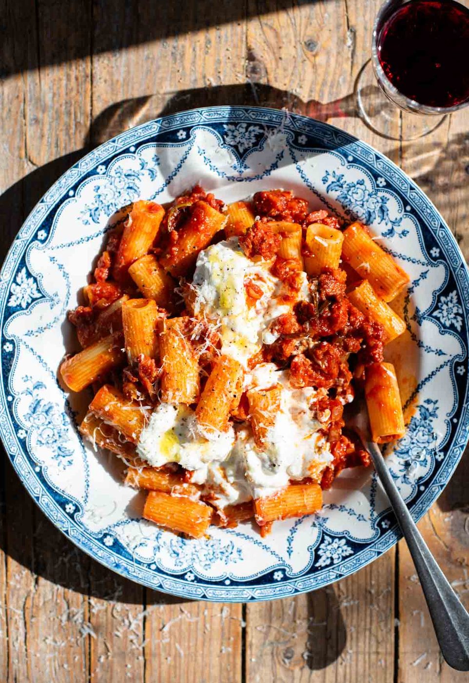 Spicy Calabrian Sausage Ragu and Stracciatella