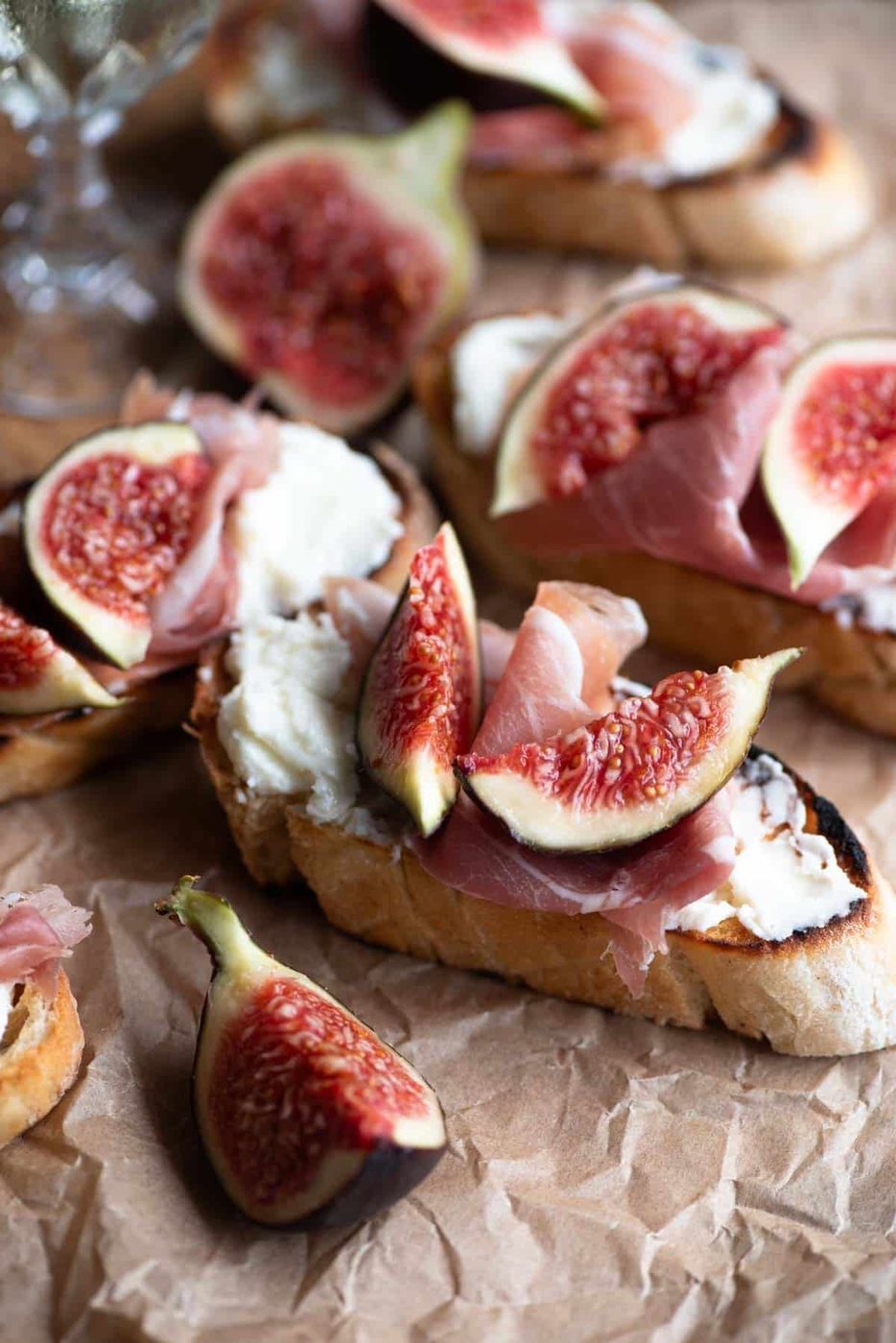 Fig Crostini, plus Prosciutto and Pecorino Cream