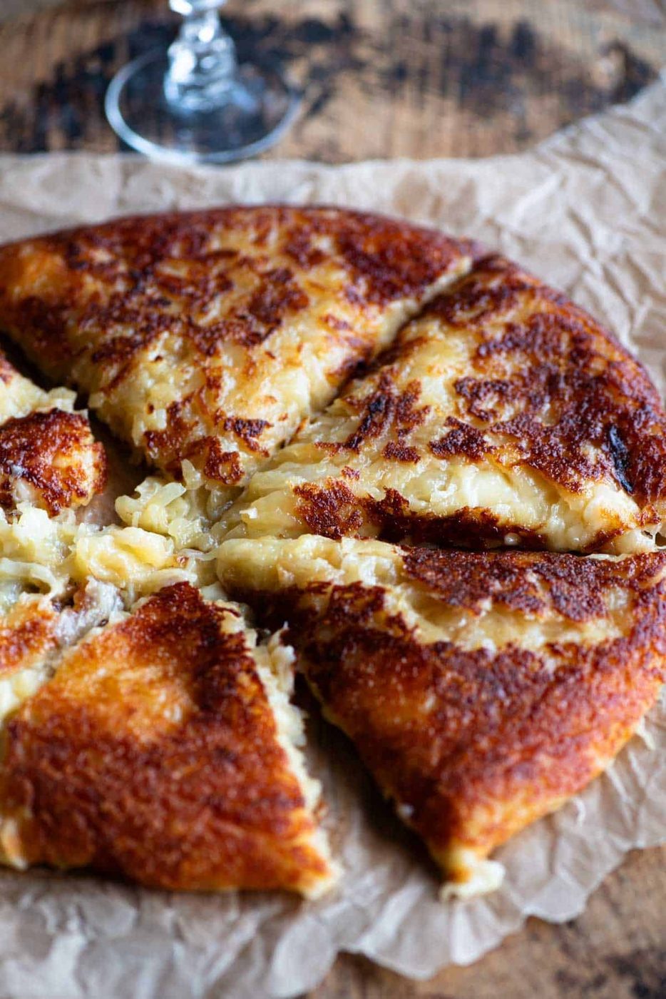 Frico, Cheesy, Potato and Onion Cake