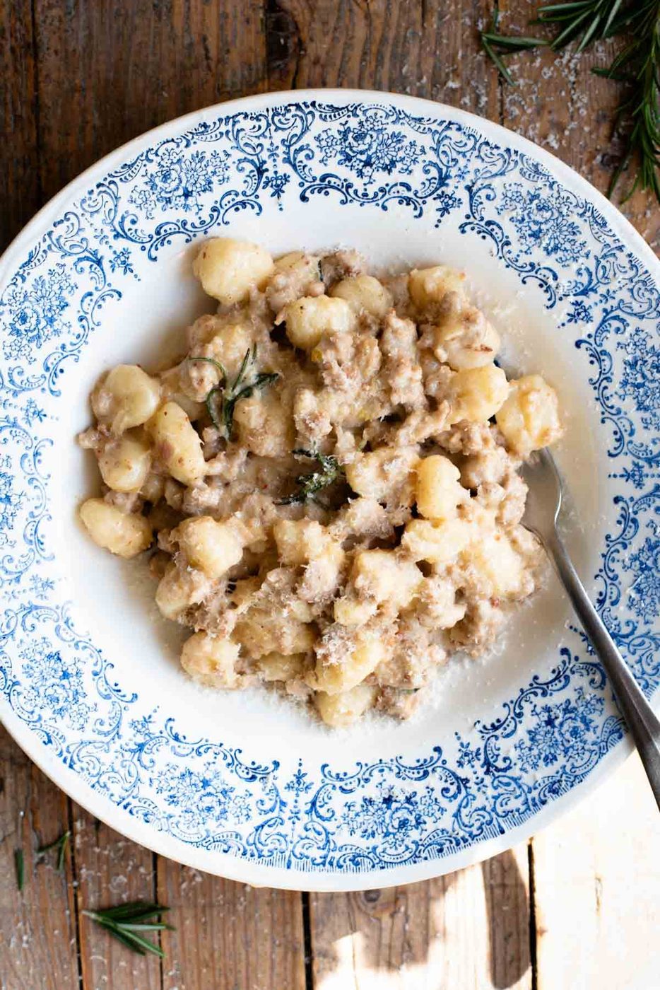 Gnocchi with Creamy White Sausage Ragu