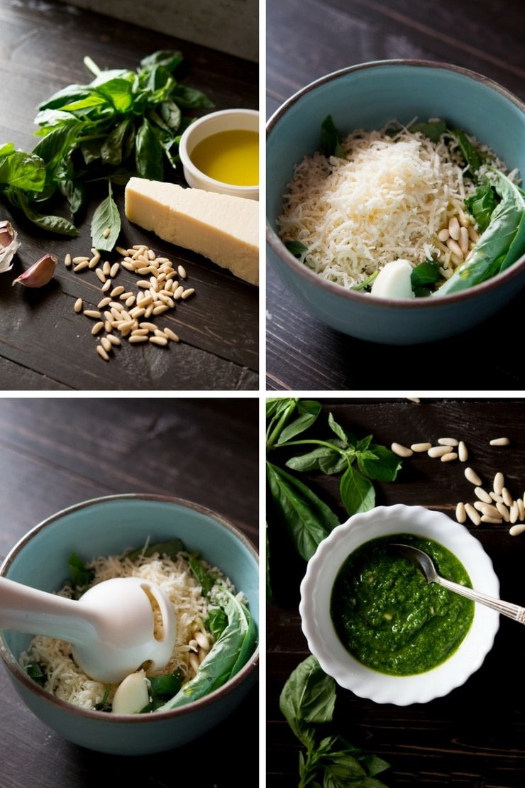 Step by step photos on Basil Pesto