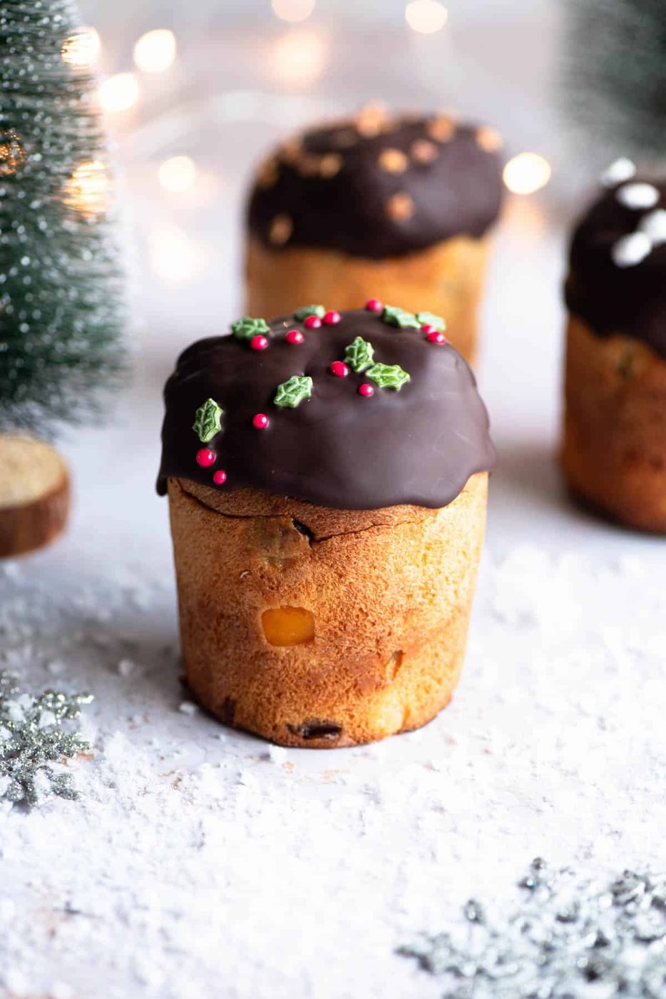 Ice Cream Stuffed Mini Panettone, Cherry and Chocolate