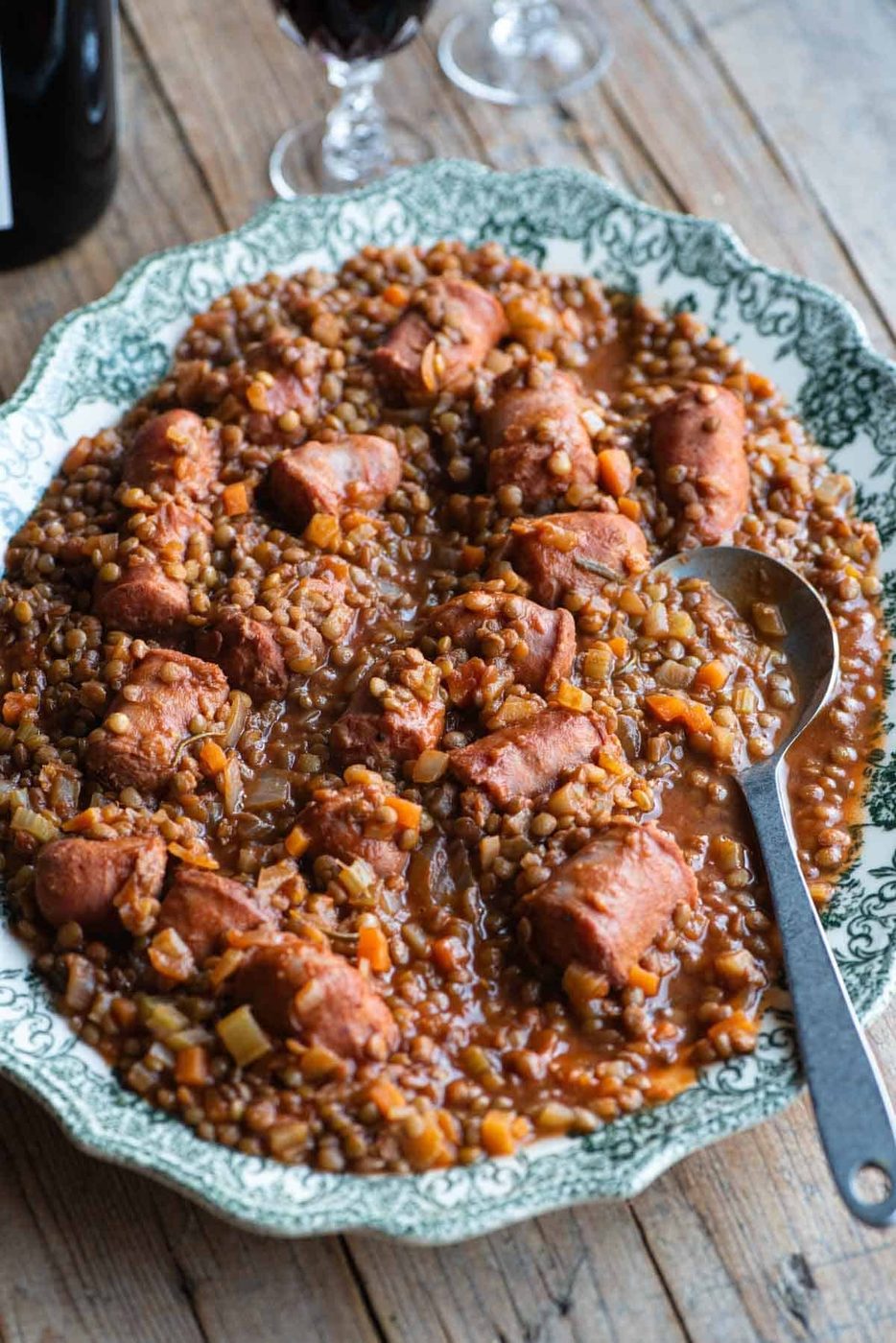Italian Sausages and Lentils