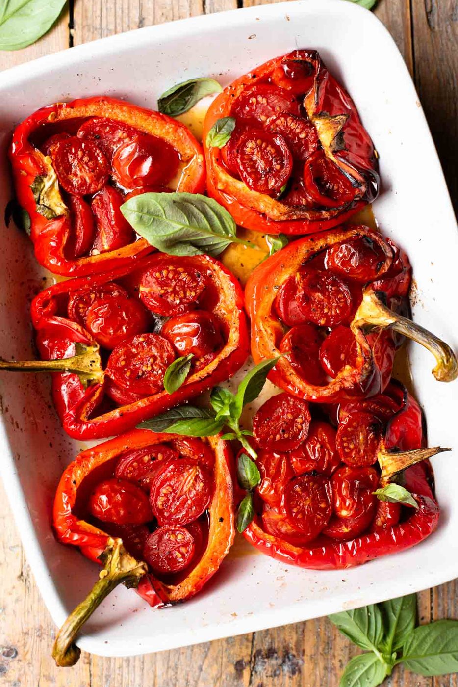 Italian Stuffed Peppers, plus Tomatoes and Anchovies