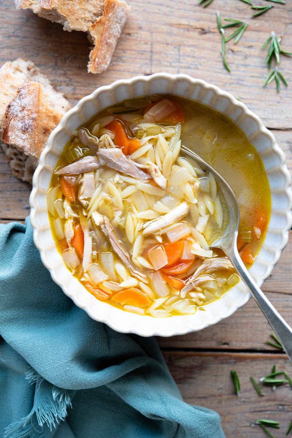Lemon Chicken Orzo Soup
