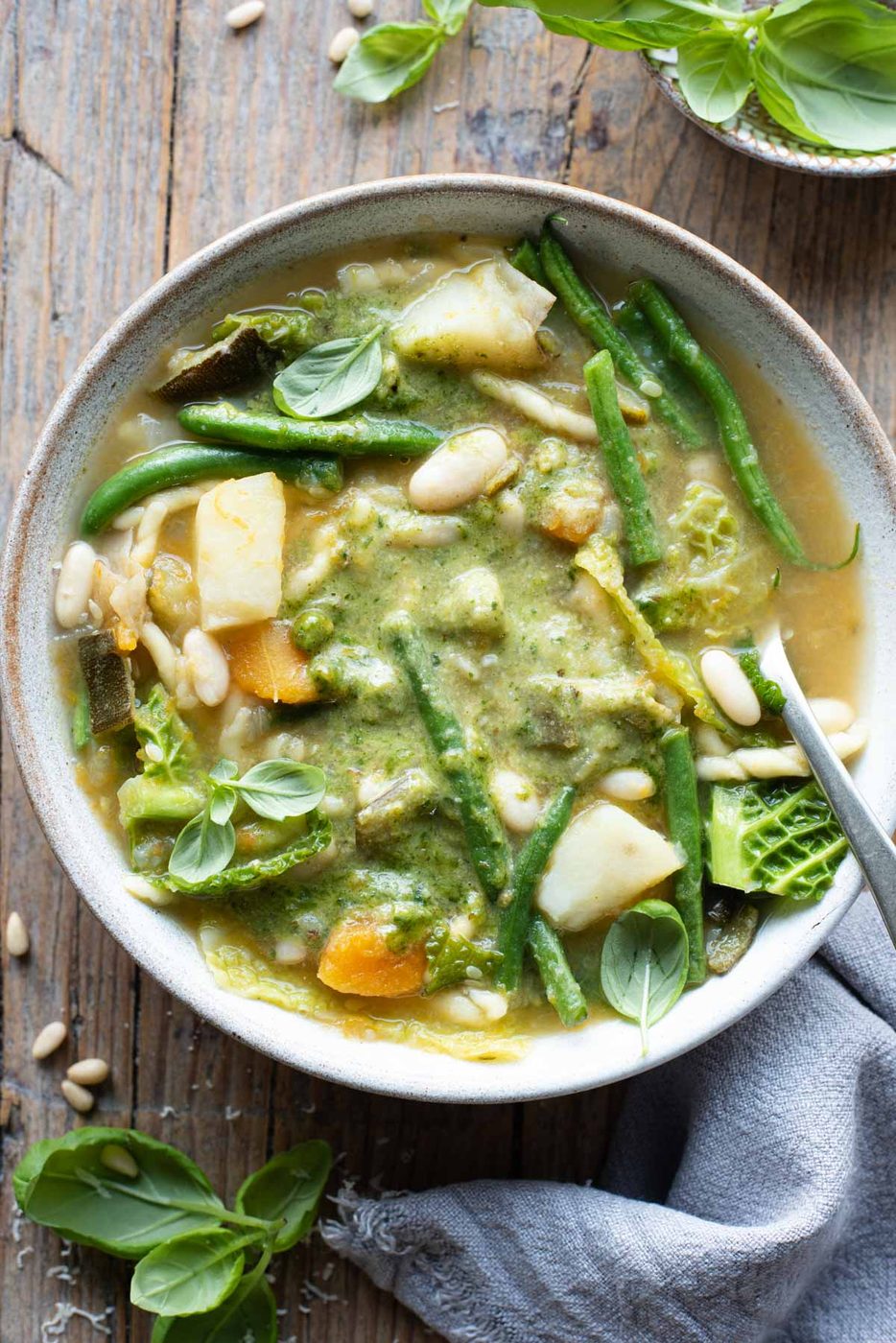 Ligurian Minestrone Soup and Pesto