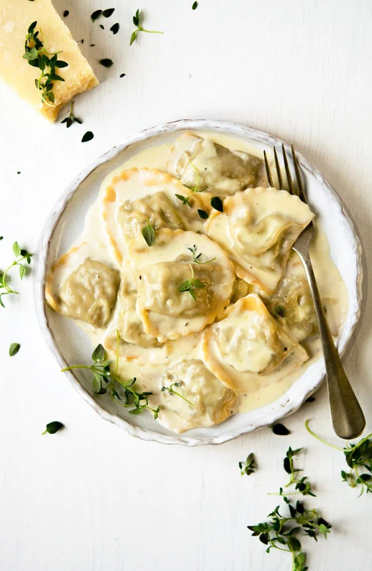 Mushroom Ravioli, plus Parmesan Cream Sauce
