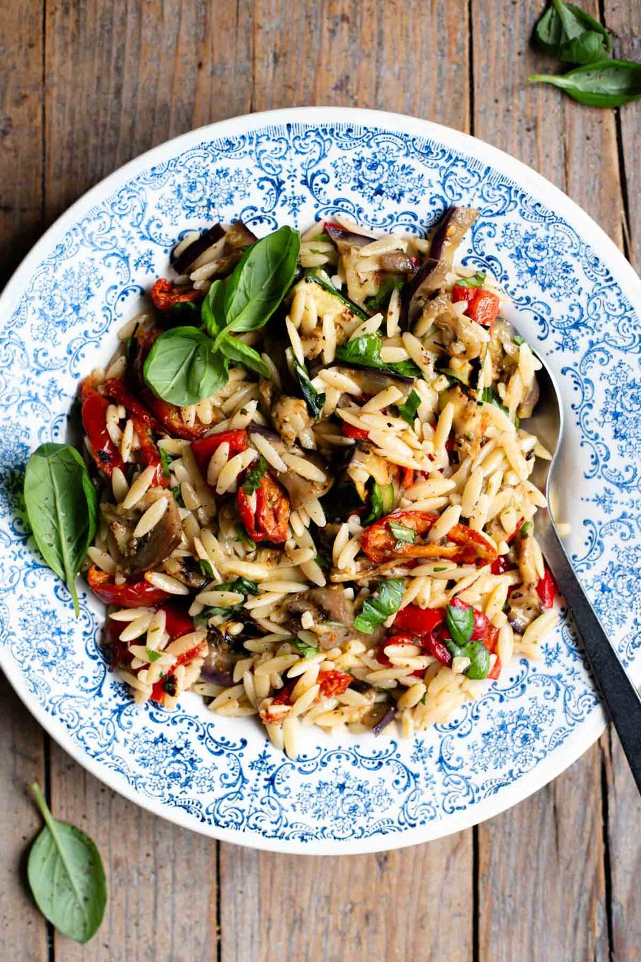 Orzo Pasta Salad and Grilled Summer Vegetables
