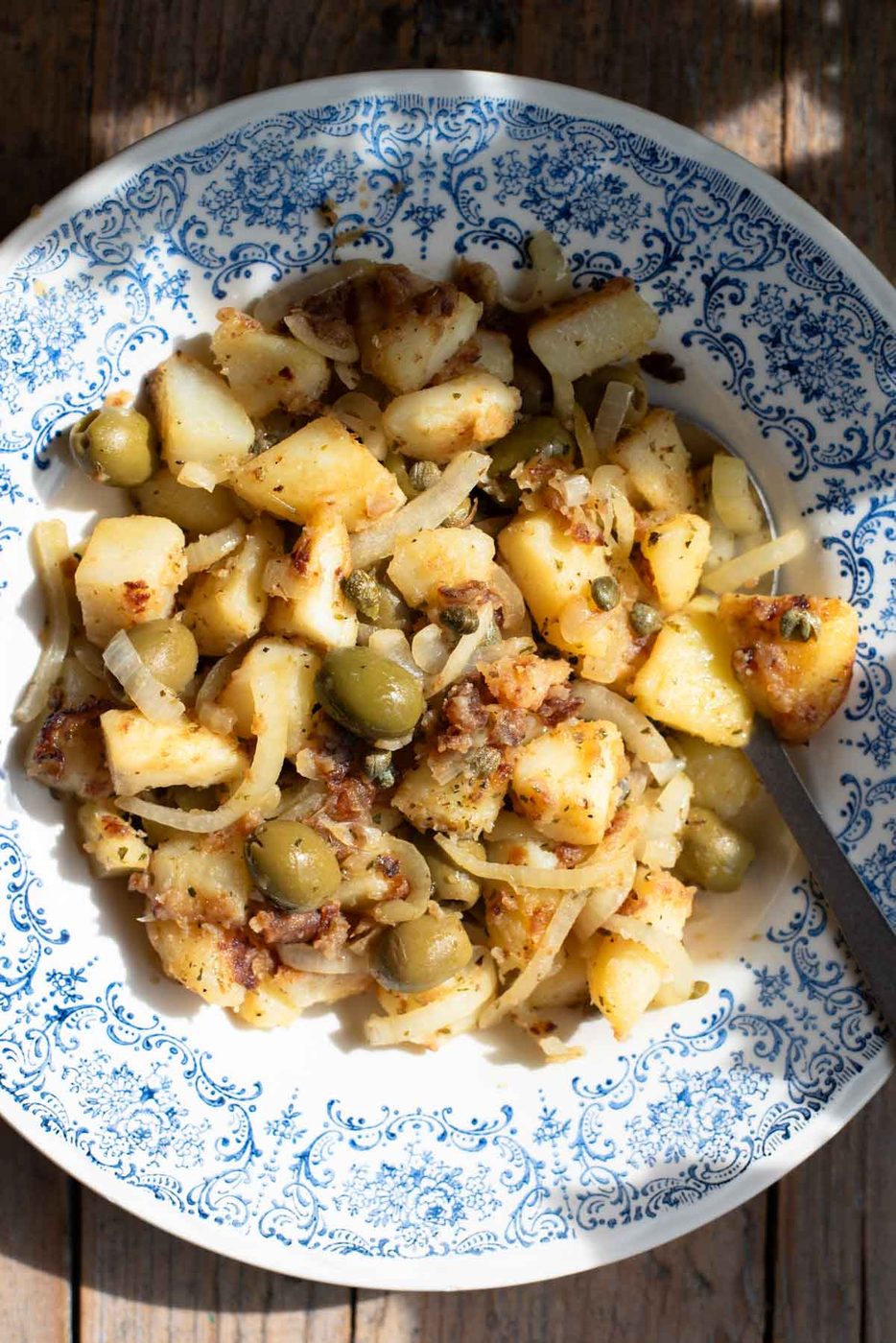 Patate Apparecchiate, Sicilian Potatoes, plus Onions and Olives