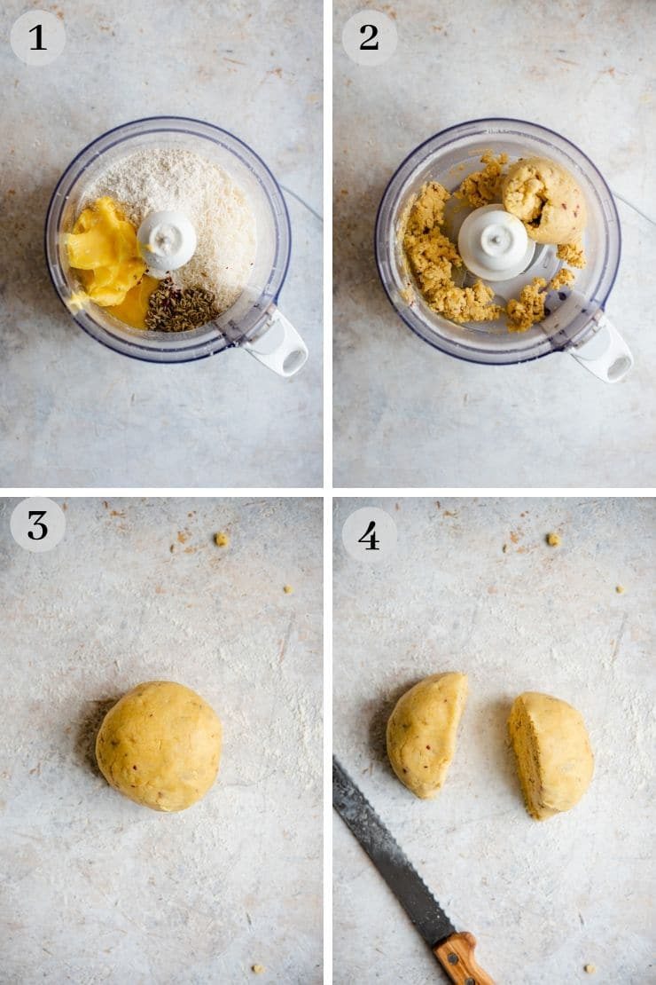 Step by step photos for making Parmesan Cheese Cookies, Savoury Shortbread