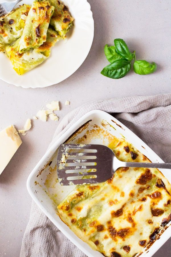 Pesto Provolone Cannelloni Pasta