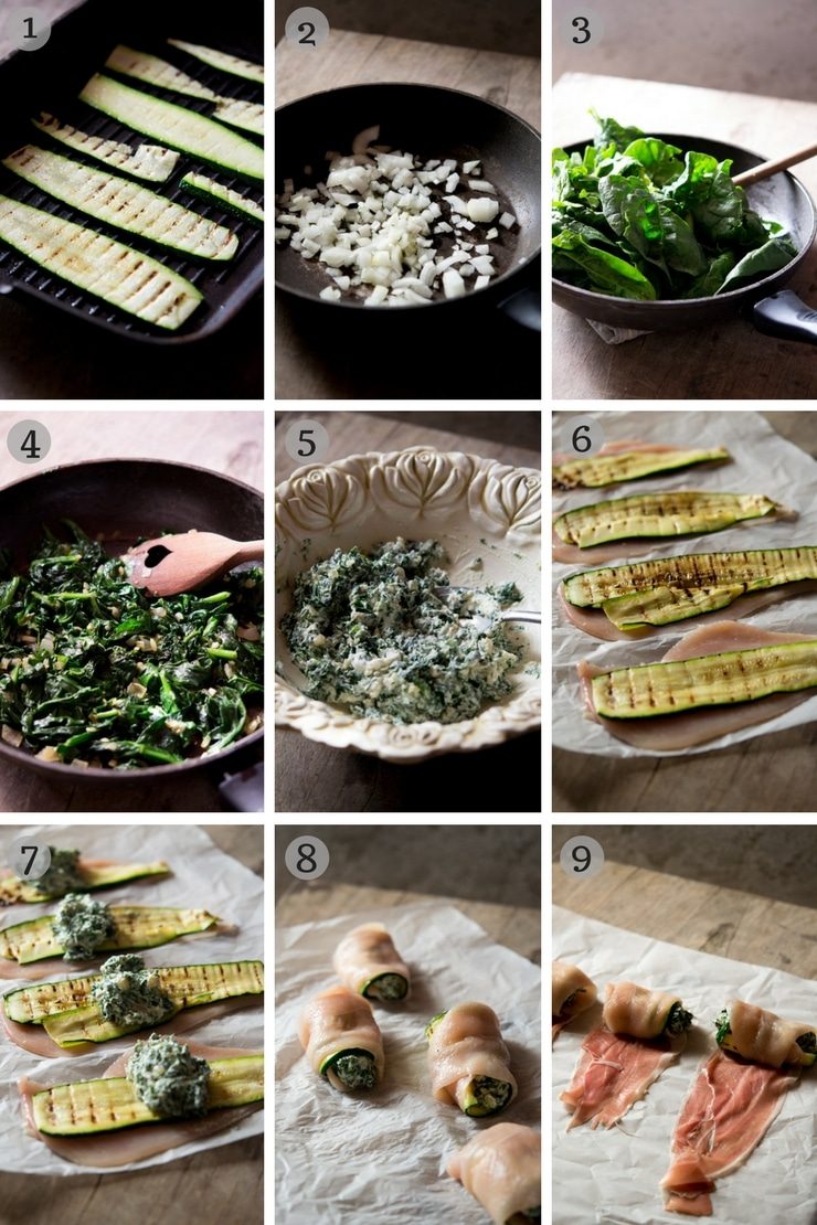 Step by step photos on how to make chicken involtini