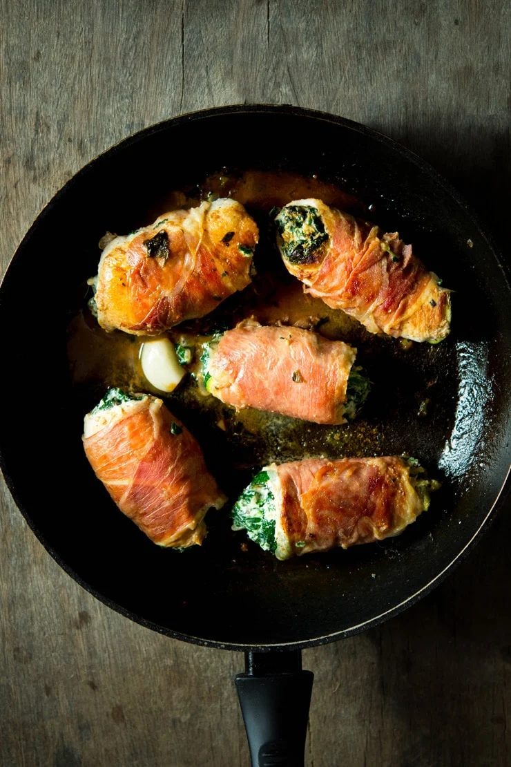 Prosciutto Chicken Involtini, plus Spinach & Ricotta