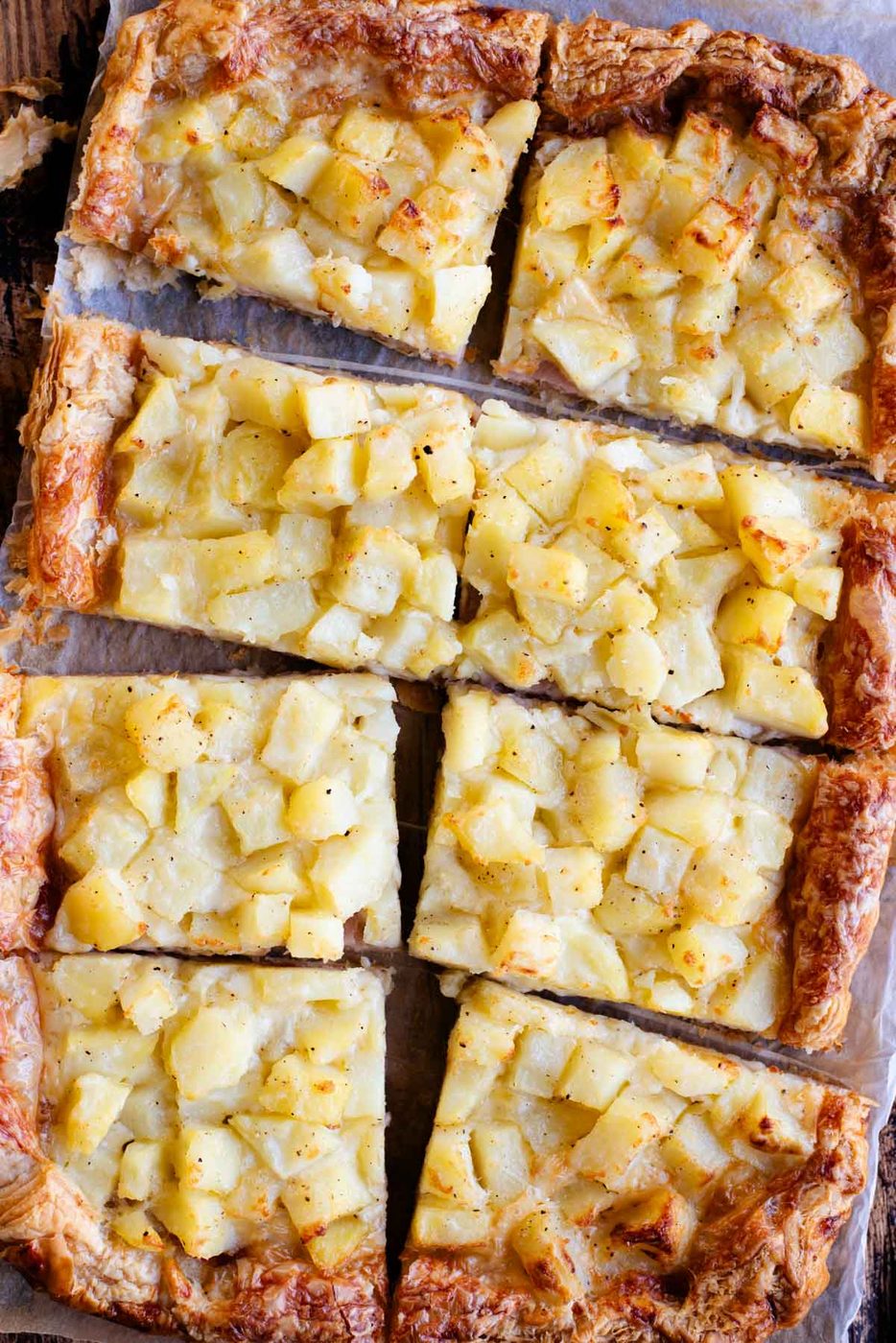 Cheesy Puff Pastry Potato Tart