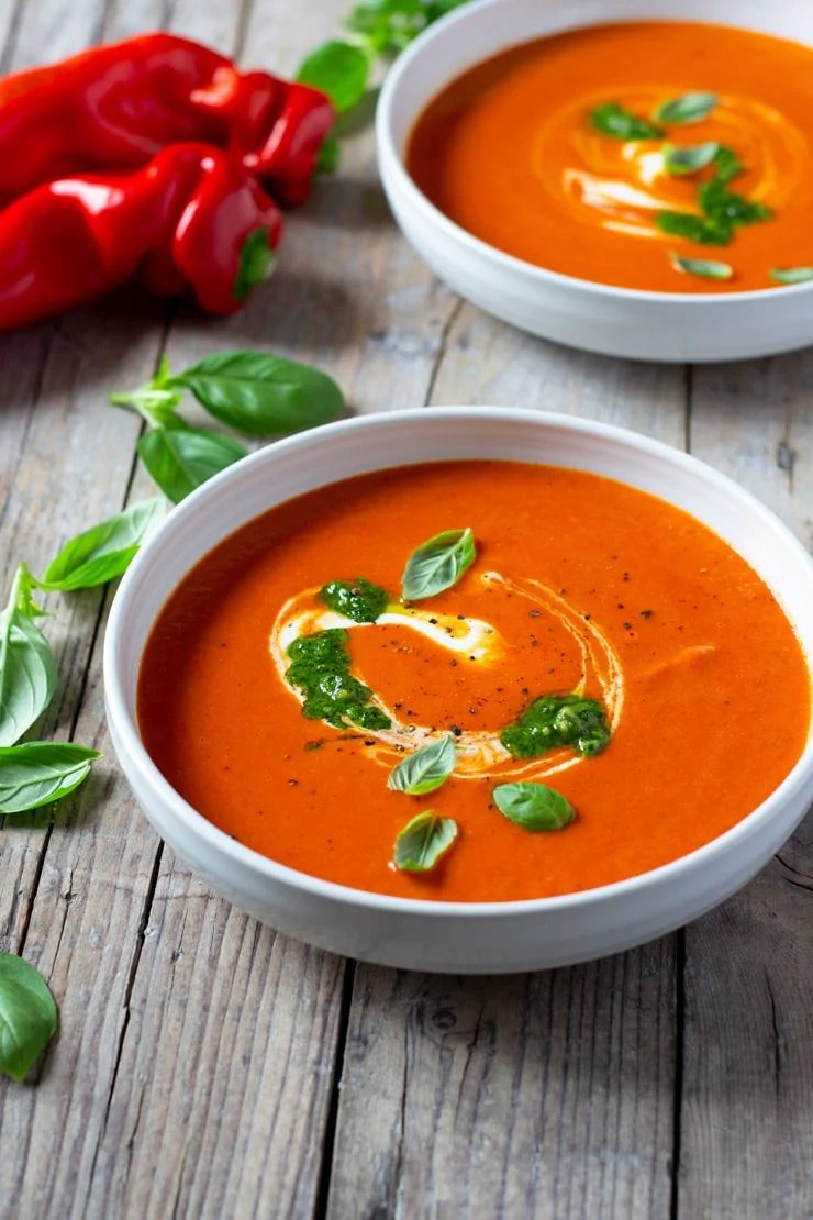 Roasted Red Pepper Soup – Creamy, Healthy And Delicious
