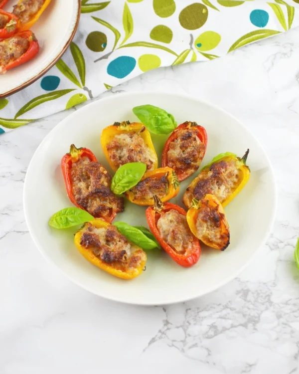 Sausage and Stracchino Stuffed Sweet Mini Peppers