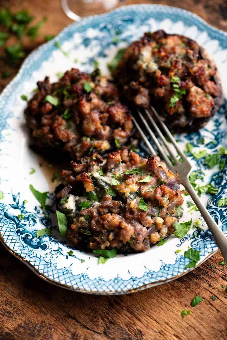 Sausage Stuffed Mushrooms, plus Gorgonzola