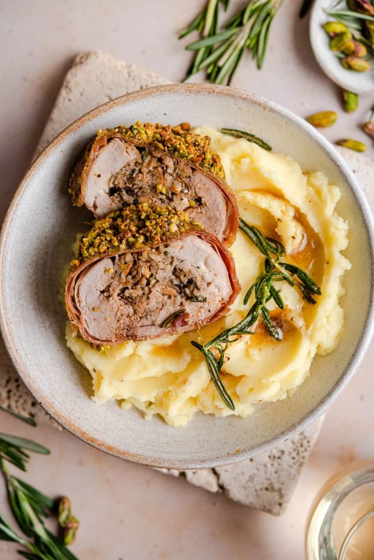 Stuffed Pork Tenderloin, plus Prosciutto & Pistachios