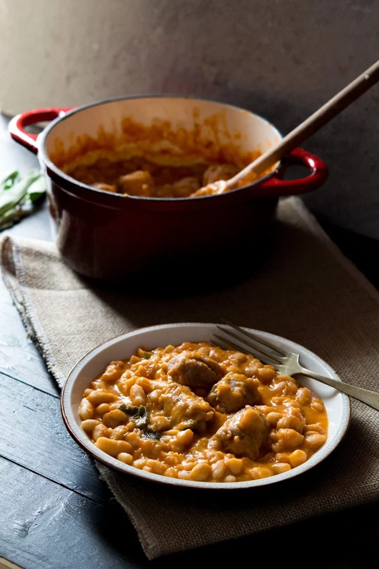 Tuscan Bean Stew, plus Sausages