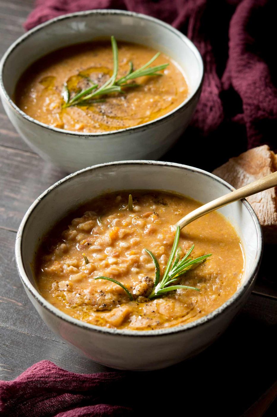 Tuscan Farro Soup and Beans
