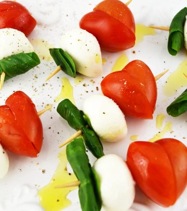 Valentine's Caprese Skewers