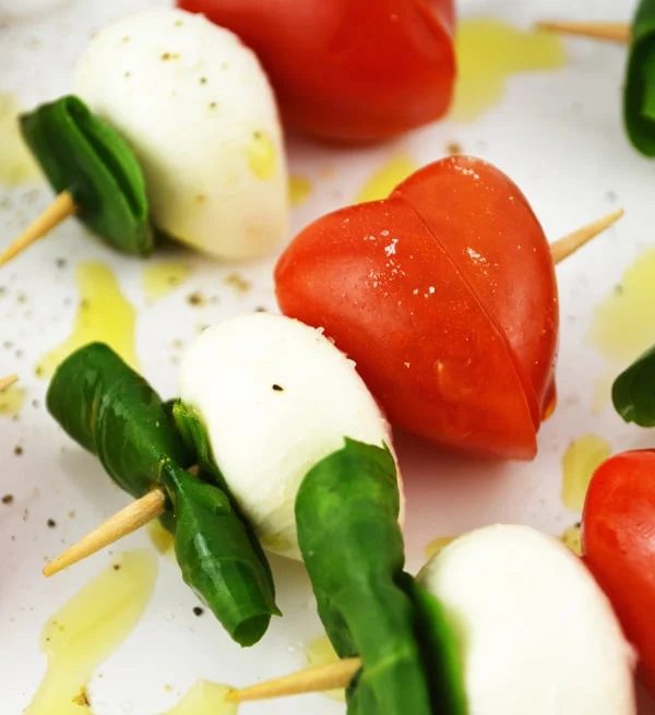 Valentine's Caprese Skewers