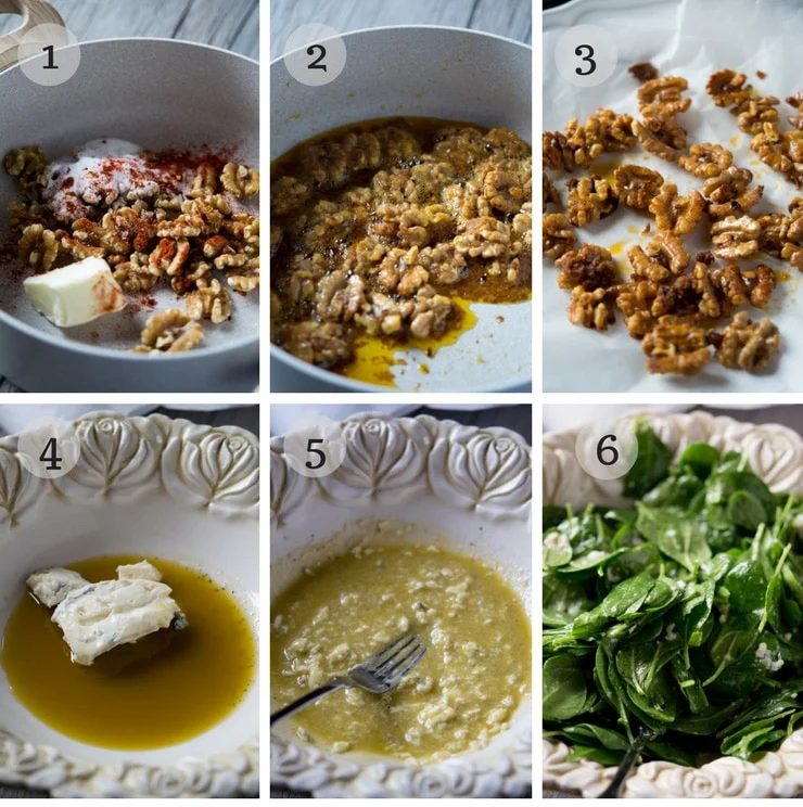 step by step photos for making a winter salad dressing