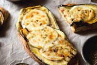 Roasted Eggplant Bruschetta with Melty Mozzarella