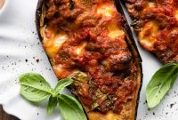 Mouthwatering Italian Eggplant Boats with Mozzarella and Tomato