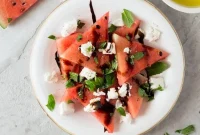 Fresh Watermelon, Goat Cheese, and Herb Salad