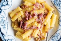 Golden Thread Pasta with Sausage and Potato