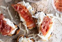 Crispy Prosciutto, Creamy Burrata, and Parmigiano Crostini