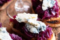 Zesty Red Onion Chutney Crostini with Creamy Gorgonzola