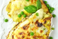 Crespelle: Savory Crepes with Peas, Ham, and Fontina