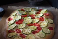 Rustic Zucchini Tomato Focaccia
