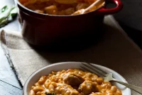 Rustic Tuscan Sausage and White Bean Pot