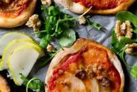 Pear and Gorgonzola Sausage Pizzettes