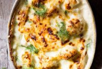 Creamy Cheesy Fennel & Cauliflower Gratin