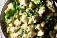 Pillowy Ricotta Gnocchi in a Luscious Broccoli Cream