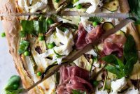 Fresh Spring Pizza with Zucchini, Prosciutto, Asparagus and Buffalo Mozzarella