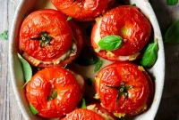 Savory Baked Orzo Tomatoes