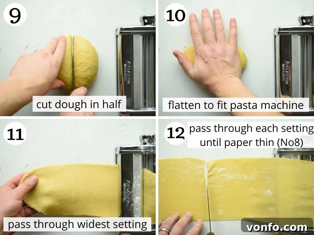 Cenci Italian Carnival Fritters 6 Step by step photos showing how to roll out cenci
