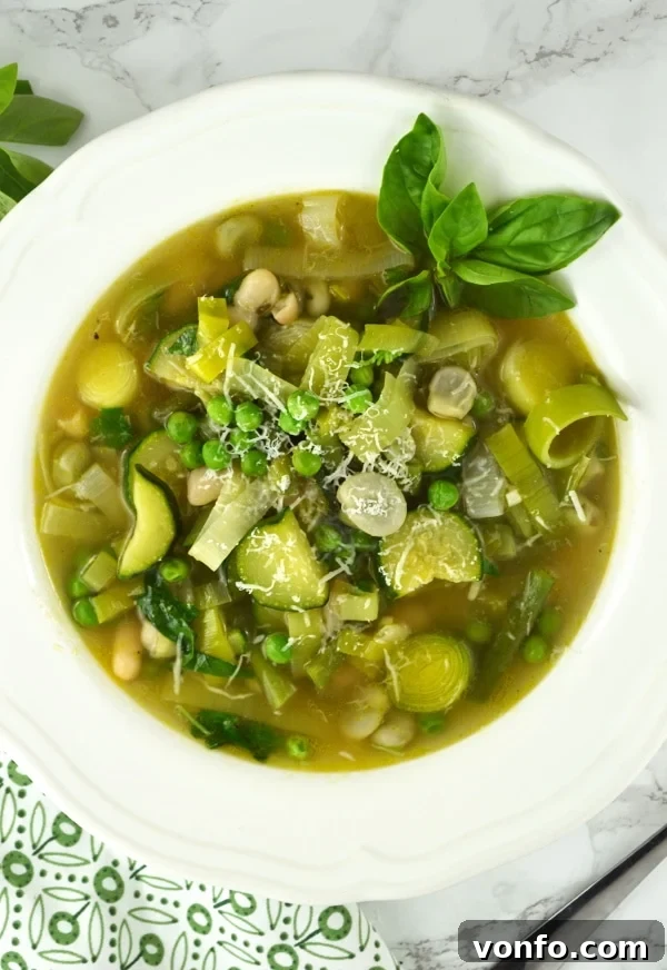 Minestrone Primavera, a vibrant and healthy Italian spring vegetable soup