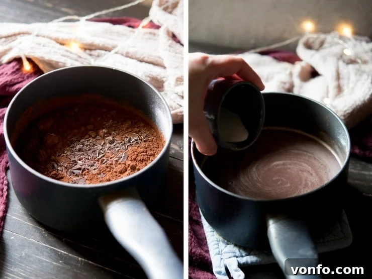 Italian Hot Chocolate Step-by-Step Step by step photos for how to make Italian hot chocolate